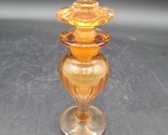 Antique Cambridge Perfume Bottle Dark Amber Glass Art Deco Nouveau w/Dauber - $74.24