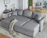 Furniture Set,Sleeper, Modular Sofa With Pull-Out Bed,L-Shaped Couch Wit... - $1,007.99