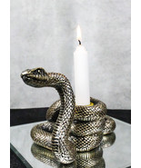 Witchcraft Sorcery Dark Magic Coiled Serpent Snake Taper Candleholder Fi... - $43.56 CAD