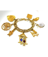 Vintage 1960s Gold-Tone 8 pc. Charm Bracelet HOBCO Sarah Coventry - €40,75 EUR