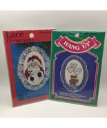 Set of 2 Counted Cross Stitch Kit Lace Ornament Santas List Shh Baby Asleep - £11.84 GBP