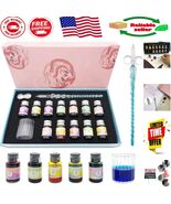 Luxury Glass Dip Pen Set with 12 Non-Toxic Inks - Ideal for Artists and ... - $55.93 CAD