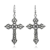 Cross Dangle Drop Earrings for Women Baroque Goth Gothic Vintage Fashion Stateme - £9.80 GBP
