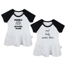Pack of2, Player 3 Has Entered The Game Dresses Infant Baby Girls Princess Dress - £17.96 GBP