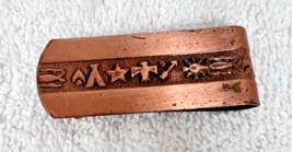 Solid Copper Money Clip Teepee Arrows Thunderbird Sun Embossed Pattern 2... - $18.32