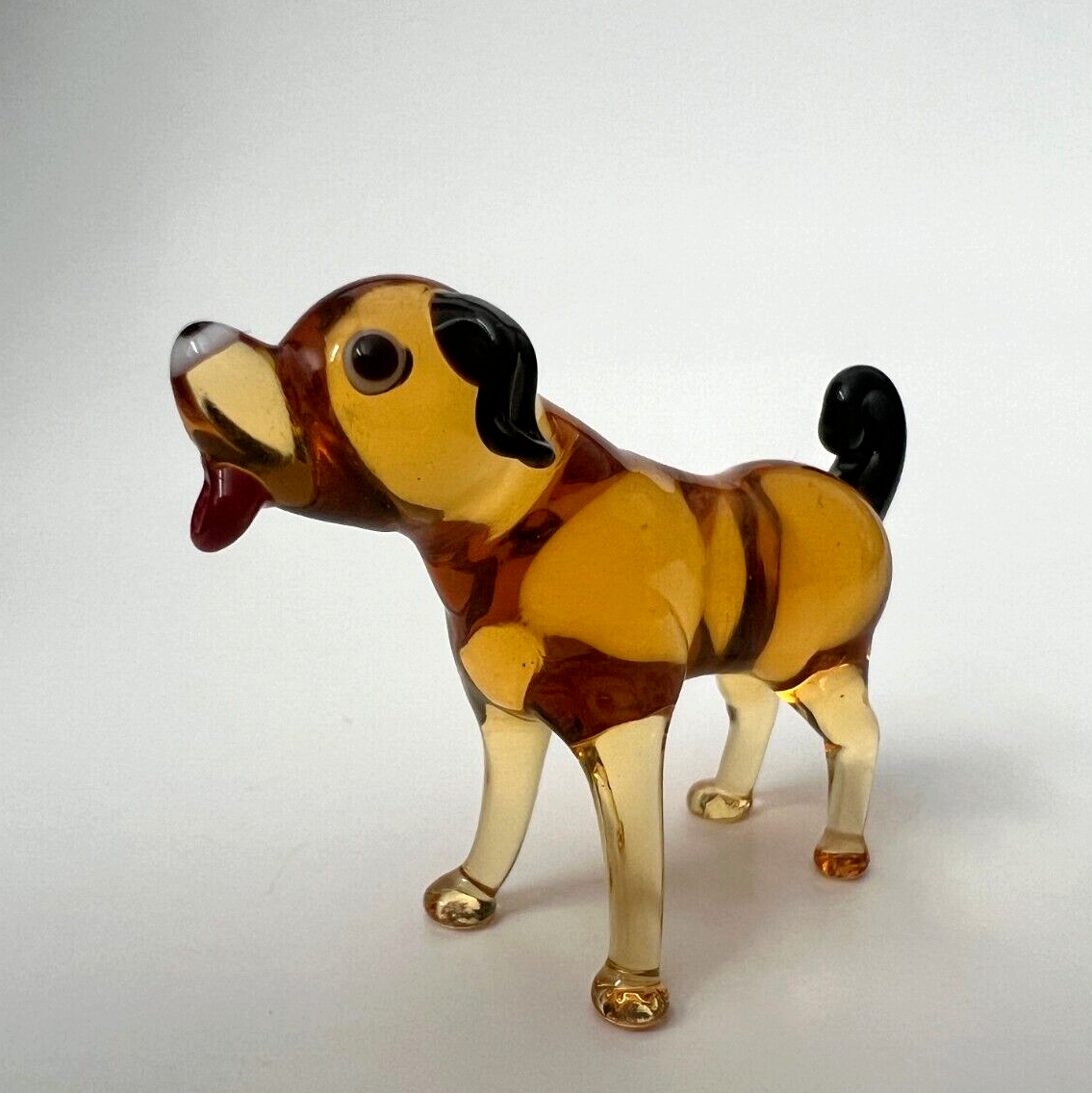 Primary image for Murano Glass, Handcrafted Unique Lovely Brown Puppy Figurine, Glass Art, Size 1
