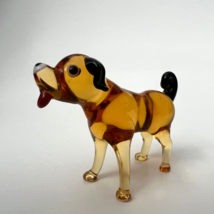 Murano Glass, Handcrafted Unique Lovely Brown Puppy Figurine, Glass Art,... - $21.97
