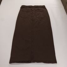 Gap Icon Skirt Maxi Womens Brown Denim Split Front Boho Retro Preppy Size 8 Tall image 2