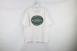Vintage 90s Fossil Mens XL Spell Out Center Logo Short Sleeve T-Shirt Wh... - $39.55