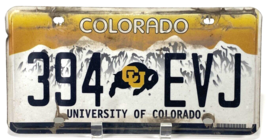 University of Colorado License Plate - 394-EVJ - CU Buffs - Expired - $37.40