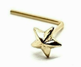 Star Nose Stud 9ct 9K Solid Gold Étoile en relief 3D 22g (0.6mm) L Bent... - £16.85 GBP