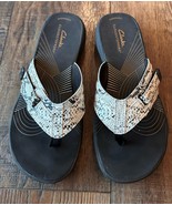 New Clarks Cloudsteppers Brinkley Jazz Sandals Size 8 BLACK Cushion Soft... - $19.20