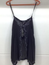 JKara New York Sleeveless Sequin Beaded Sheer Back Black  Top Closure - ... - £31.00 GBP