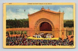 Largest Outdoor organ in the World San Diego CA California Linen Postcar... - $3.02