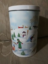 Reeses Hersheys Hometown Series Canister #7 Tin 1990 Winter Christmas Snowman... - £9.37 GBP