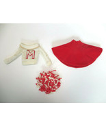 Vintage Barbie Cheerleader Doll Outfit, skirt, sweater pompom #876 1964 - £18.69 GBP