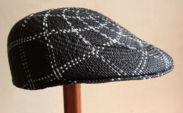 Flat Cap black/natural for Men Woman Panama hat Straw hat Sun hat Ecuador - £78.95 GBP