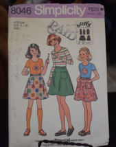 Simplicity 8046 Girls Back-Wrap Skirt &amp; Top Pattern - Size M (8-10) Bust... - $9.89