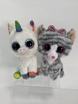 Beanie Boos Plush Magic Pixy Unicorn &amp; Kiki Lot Bundle Plush Stuffed Animal TY  - £11.76 GBP