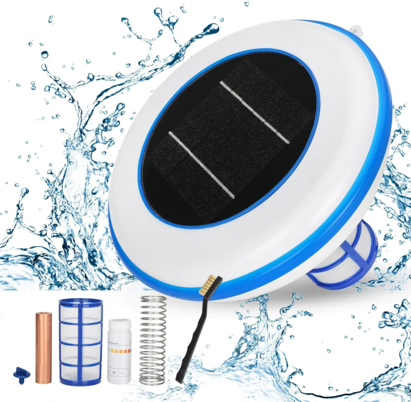 Long Lasting Copper Anode | Automatic Floating Pool Cleaner | Solar Powe... - $119.48