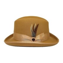 Men Bruno Capelo Dress Hat Australian Wool Homburg Godfather GF103 Camel Tan image 6