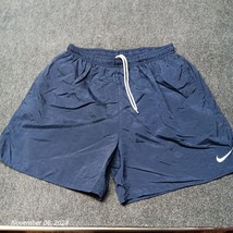 Vintage Nike Swim Trunks Youth XL Blue BIG Swoosh Elastic Waist Mesh Lining - £14.27 GBP