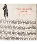 Wild Bill Hickok Interview Article 1965 Civil War Antique Reprint Epheme... - $374.96 MXN