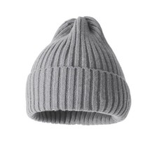 Thick Beanie warm Wool Knit Hat Baggy Cap Cuff Slouchy Skull Hats Ski Gray - £12.76 GBP