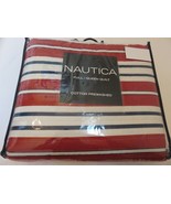 Nautica Brigantine Stripe Red white blue full queen quilt New - $145.67 CAD