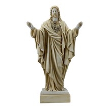 Lord Jesus Christ Greek Cast Marble Patina Color Statue Sculpture 15.75 in - $135.86