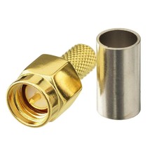 10Pcs Sma Male Plug Crimp Rf Connector For Rg58 Rg142 Lmr195 Coaxial Cable - £13.28 GBP