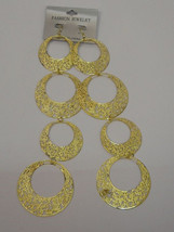 Fashion Jewelry Earrings Drop Dangle Gold Metal Fashion Hook Fasteners  - £6.28 GBP
