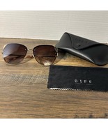 DIFF Eyewear Cora Sunglasses Brown/Gold Cat Eye DE01 w/ Case &amp; Cloth - $47.90 CAD