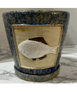 Nantucket Home Ceramic Fish Emblem Planter 6&quot; x 6&quot; - £27.38 GBP