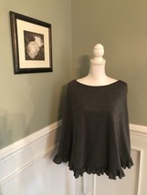 Sweet Pea By Stacy Frati For NY &amp; Co. Gray Ruffle Poncho Size XS/S - £15.52 GBP