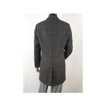 Men RENOIR Wool Blend Charcoal Gray English Plaid 3/4 Length Coat 43-18-095 image 4