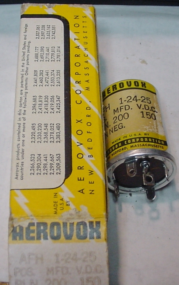 NOS AEROVOX AFH 1-24-25  ELECTROLYTIC CAN CAPACITOR 200 ufd 150 V Meas. ... - $1.73