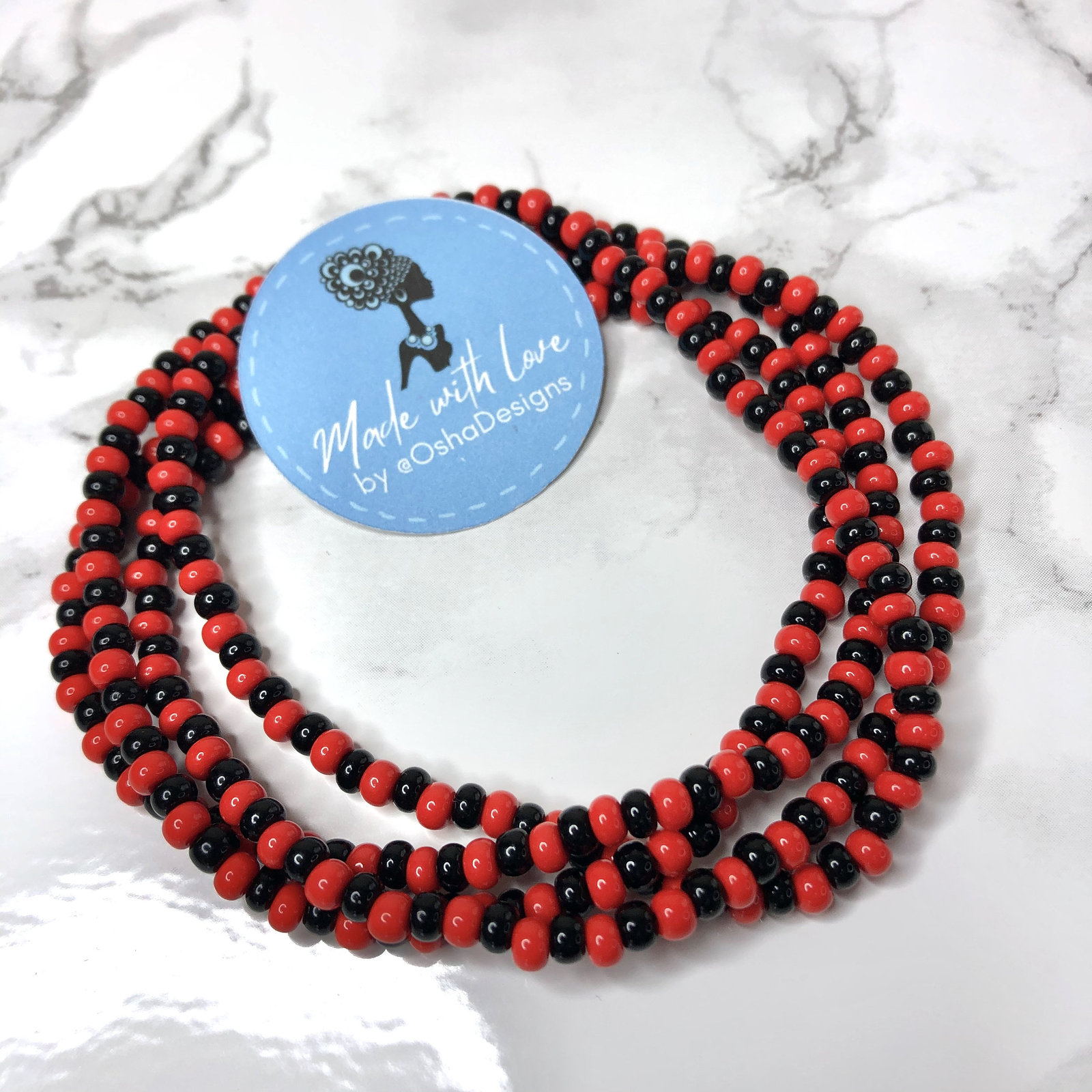 Eleggua Eleke Collares de Santeria Yoruba Elegua Black and red Necklace ... - $12.00