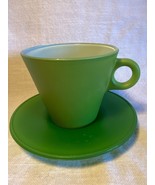 Leonardo Cup and Saucer glass green white changes colour when hot Italy - £23.32 GBP