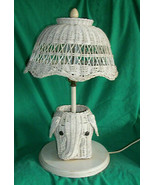 VTG FIGURAL WICKER ELEPHANT TABLE LAMP LIGHT PACHYDERM VICTORIAN JUNGLE ... - £272.57 GBP