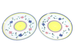 2 CALECA  Giardino ITALY Dinner Plate 11 inch Floral White Pottery Hand ... - £30.15 GBP