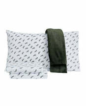 Sanders Holiday Microfiber 5 PC Full Sheet Set With Throw Bedding - £31.96 GBP