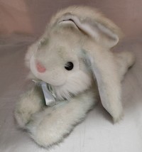 Vintage SKM White Blue Plush Shiny Easter Bunny Rabbit Floppy Ear Stuffe... - £11.66 GBP