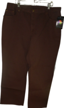 Newport News Jeanology Womens 20 Jeans Brn Tapered Leg Regular Rise W34.... - $147.90 MXN