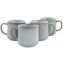 Gibson Home Picadelle 4 Piece 21oz Stoneware Mug Set in Light Grey - £50.95 GBP