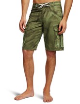 Bench Carlo Mens Swimm Faux Cargo Sublimation Print Green Boardshorts Be... - £61.43 GBP