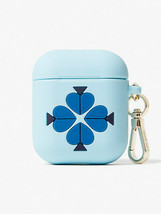 Kate Spade silicone airpods case Key Fob Bag Charm ~NIB~ Blue - £25.32 GBP