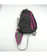 Eddie Bauer Ripstop Black Pink 14&quot; Sling Backpack Mesh Pocket Adjustable... - $19.80