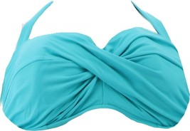 Lands End Capri Aqua Bandeau Bikini Halter Swimsuit Top Size 4D NIP - $44.99