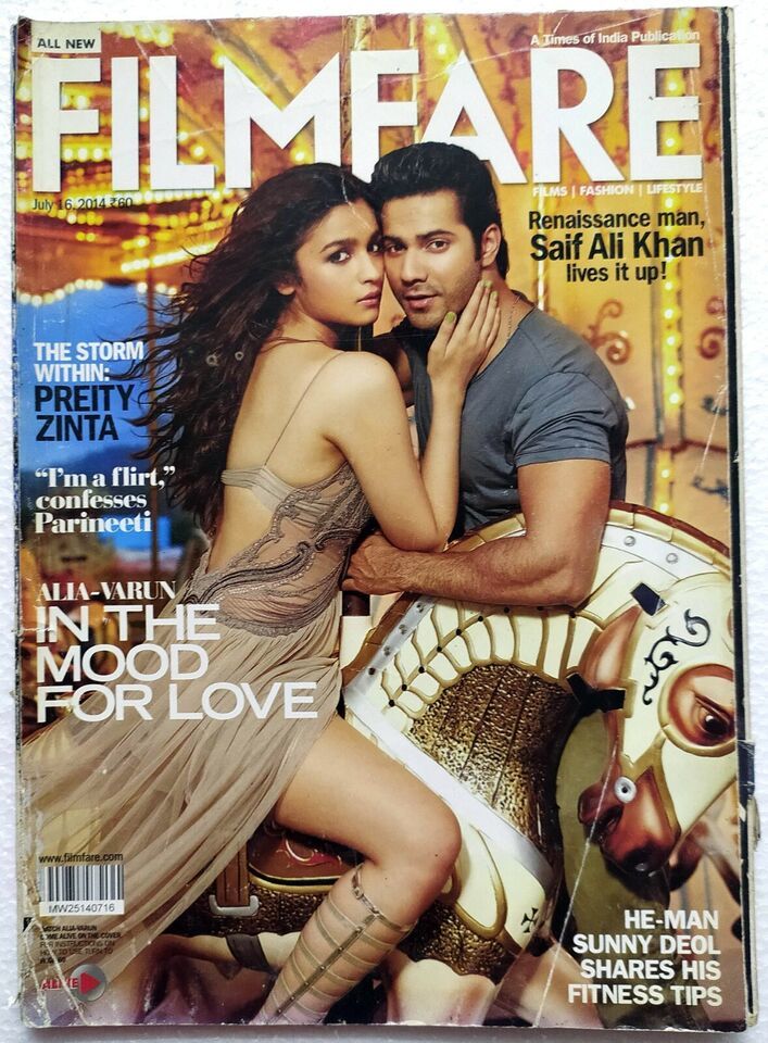 Filmfare 16 July 2014 Varun Alia Preity Saif Ali Khan Sunny Parineeti Ra... - $16.99